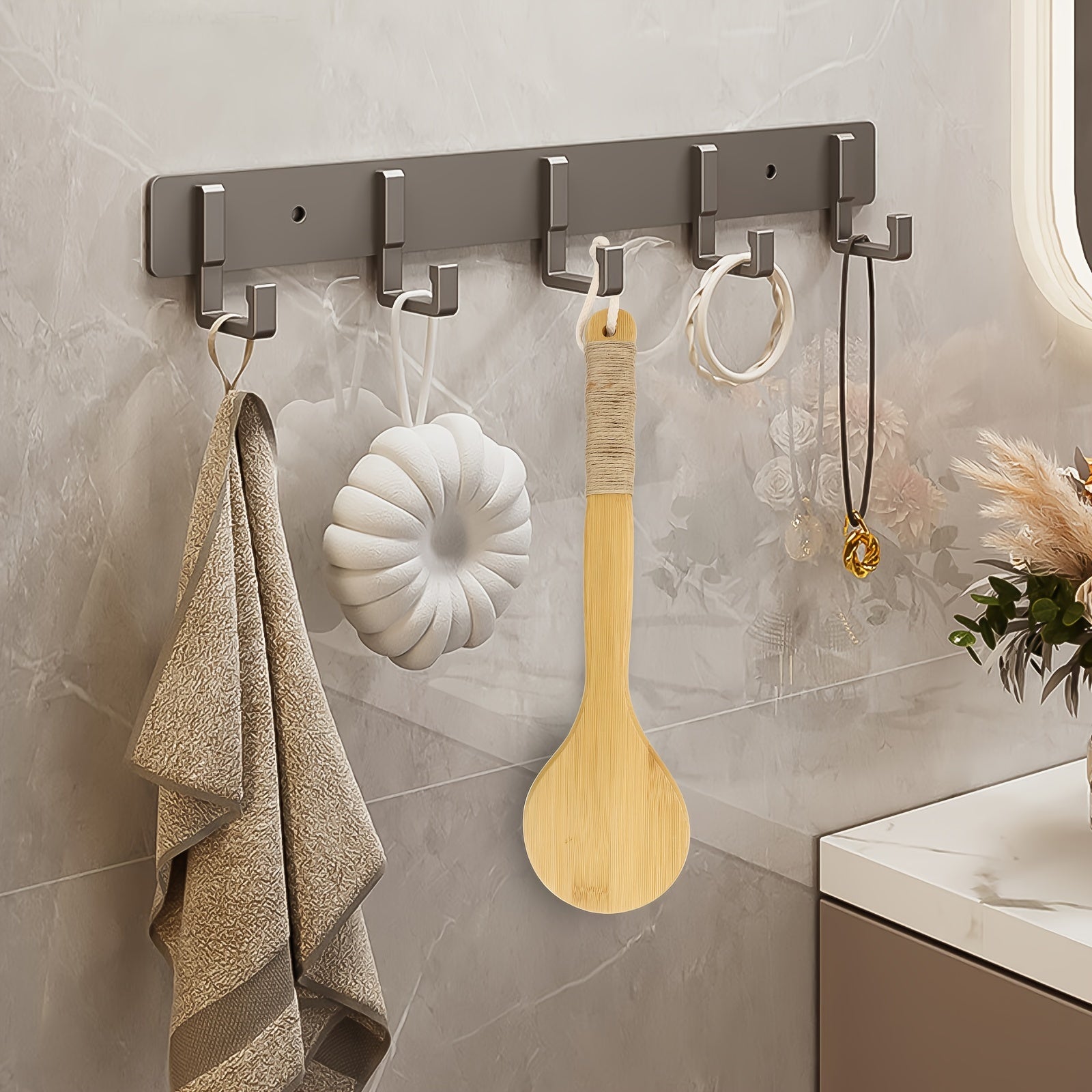 Extended Handle Bath Brush Featuring a Hanging Rope, Natural Bristle Back Scrubber, Exfoliating Shower Brush for Body Spa Cleansing