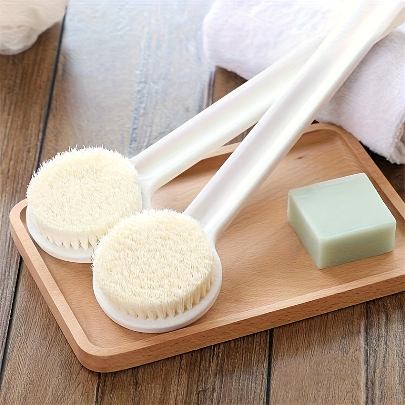 Long-Handle Bath Brush with Anti-Slip Grip, Ergonomic Back Scrubber for Adults & Seniors – Japanese Soft Bristle Shower Tool, Bath Brush with Long Handle, Ergonomic Back Scrubber for Shower Women, Shower Body Scrubber, Back Scrubbers for Use In Shower,