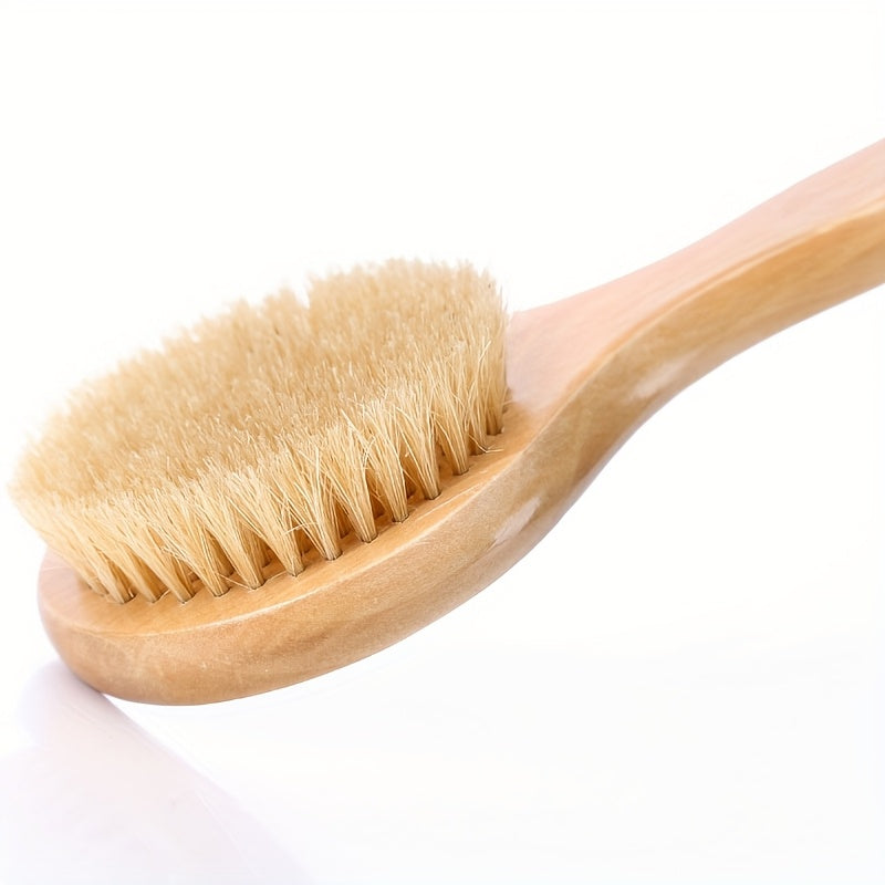 Long Handle Body Brush with Soft Bristles - Non-Electric Back Scrubber for Dry Light Beige Exfoliation, Gentle Bath & Shower Tool for Smooth Light Beige, No Battery Needed, Easy to Use for Home or Spa, Shower Brush, Ergonomic Design, Durable Construction,