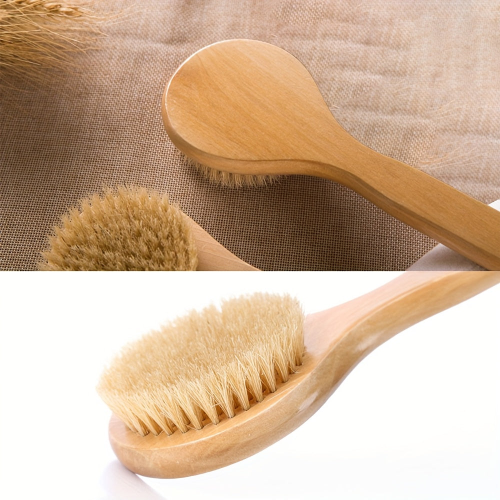Long Handle Body Brush with Soft Bristles - Non-Electric Back Scrubber for Dry Light Beige Exfoliation, Gentle Bath & Shower Tool for Smooth Light Beige, No Battery Needed, Easy to Use for Home or Spa, Shower Brush, Ergonomic Design, Durable Construction,