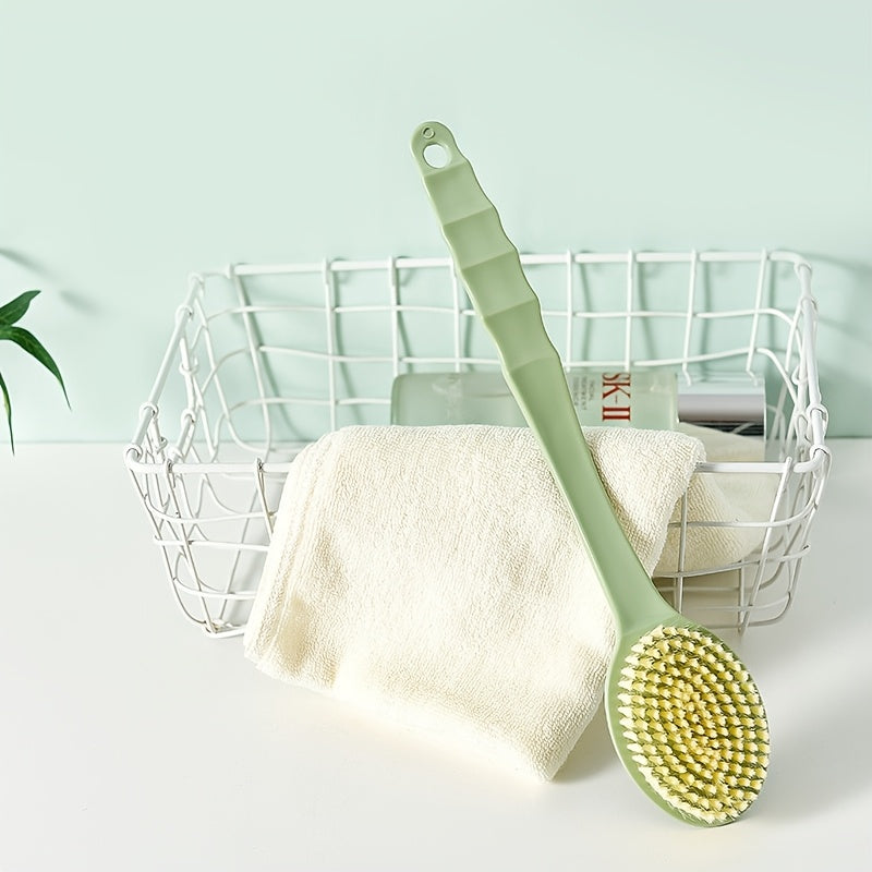 2-in-1 Dual Head Bath Brush with Soft Loofah - Perfect for Back Scrubbing, No Oil or Battery Required