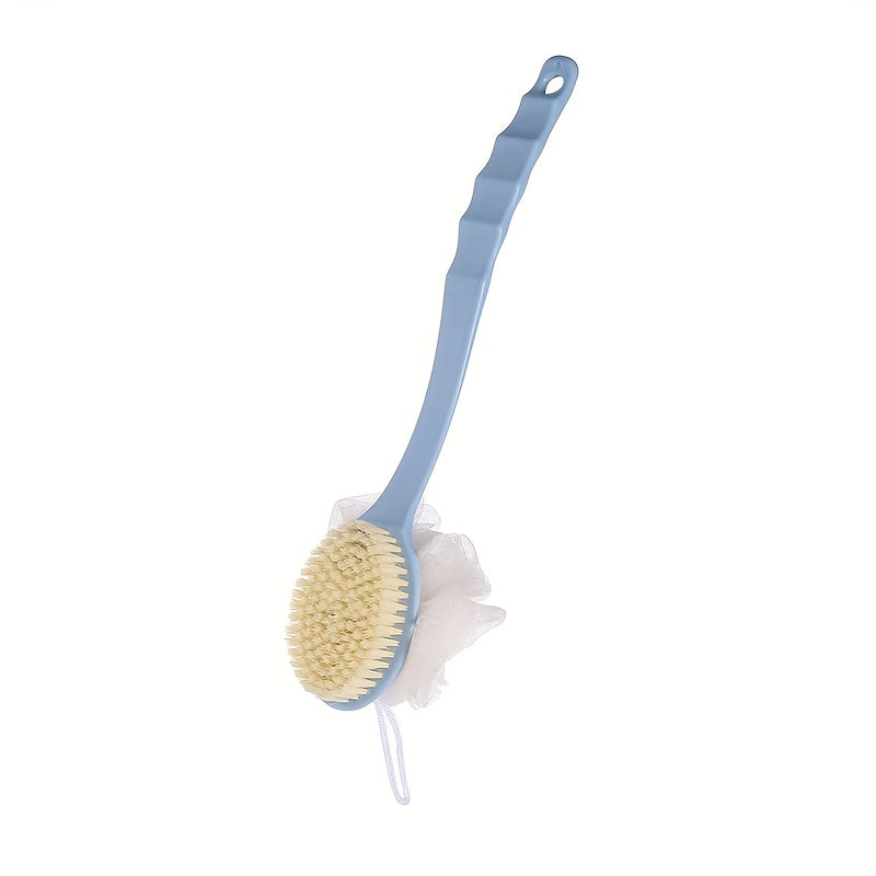 Valentine's Day 2-in-1 Soft Fiber Long Handle Shower Brush - Gentle Exfoliating Body Scrubber, Dual-purpose Back Brush and Cleansing Tool, Japanese Design