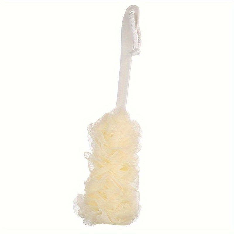 1pc Ergonomic Long-Handle Bath Brush - Colorful Wavy Design, Soft Mesh Back Scrubber for Shower Exfoliation, Battery-Free, Unscented - Ideal for Men & Women