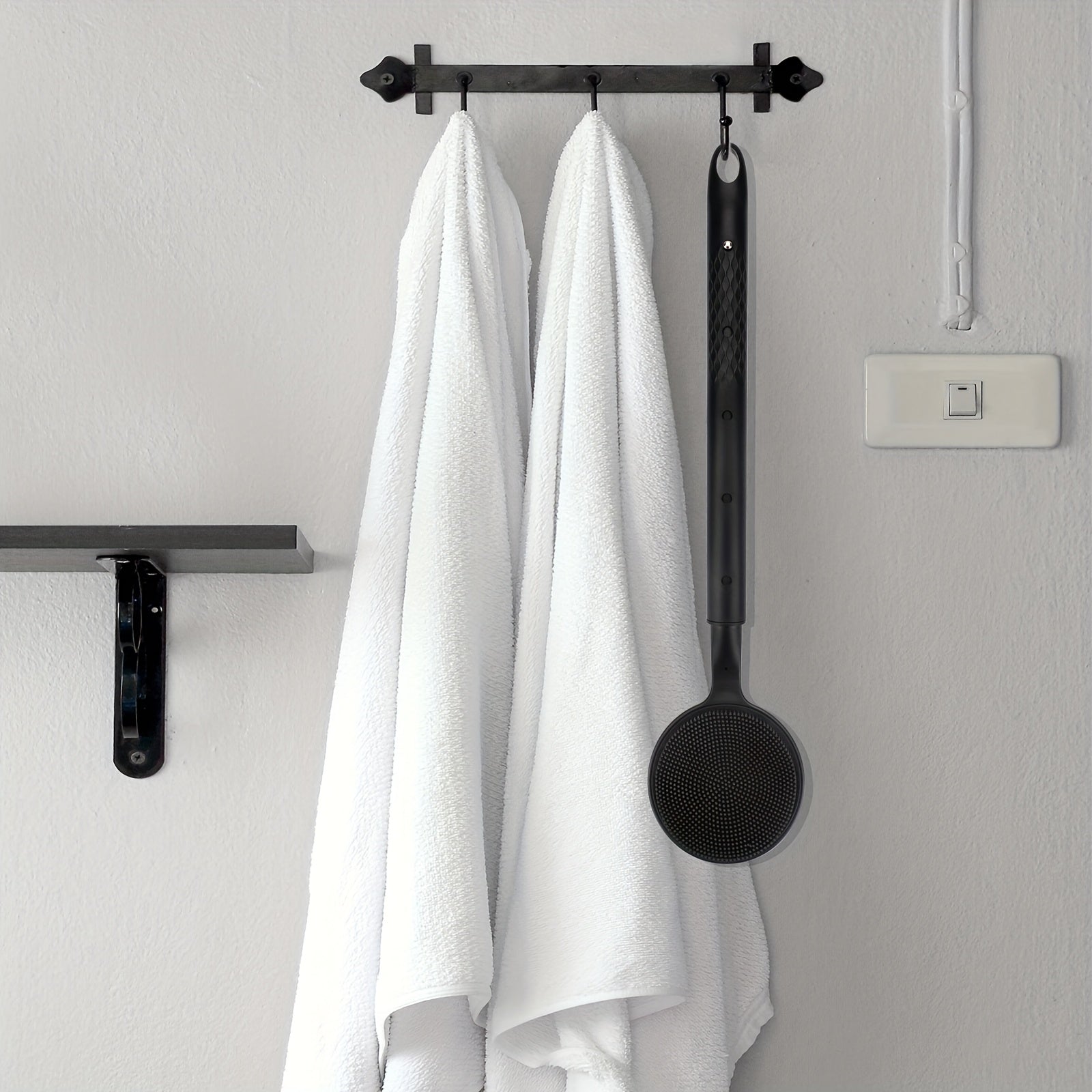 Back Scrubber for Shower, Extra Long Brush with Adjustable Handle, Non-Slip Double Side Design, Exfoliating Bath Brush