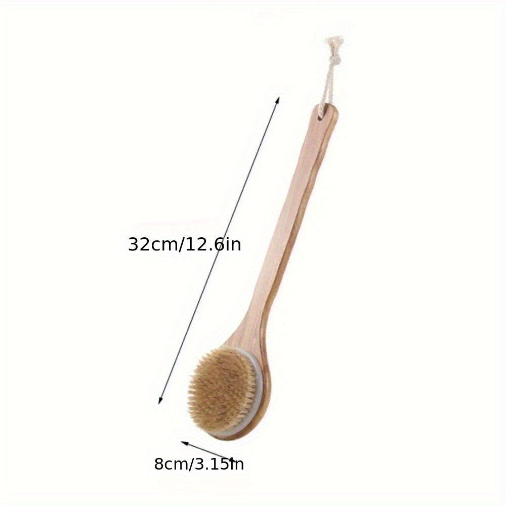 Long Handle Body Brush with Soft Bristles - Non-Electric Back Scrubber for Dry Light Beige Exfoliation, Gentle Bath & Shower Tool for Smooth Light Beige, No Battery Needed, Easy to Use for Home or Spa, Shower Brush, Ergonomic Design, Durable Construction,