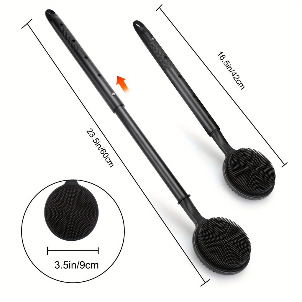 Back Scrubber for Shower, Extra Long Brush with Adjustable Handle, Non-Slip Double Side Design, Exfoliating Bath Brush