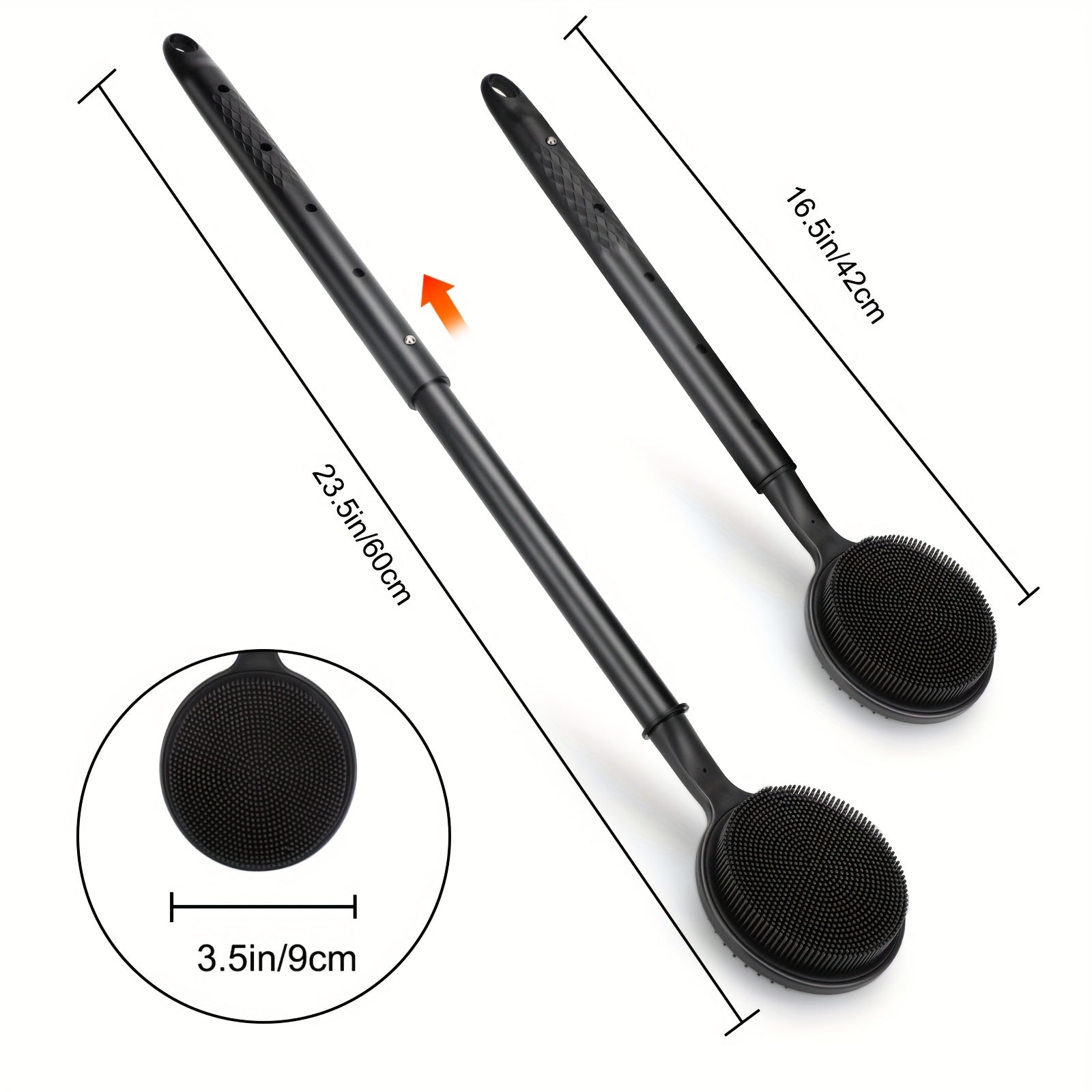 Back Scrubber for Shower, Extra Long Brush with Adjustable Handle, Non-Slip Double Side Design, Exfoliating Bath Brush